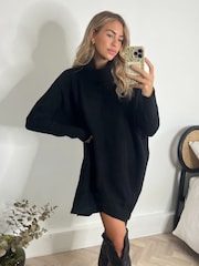 Style Cheat Black Longer Length Hope Jumper Dress - Image 3 of 4