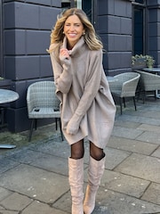 Style Cheat Cream Longer Length Hope Jumper Dress - Image 1 of 4