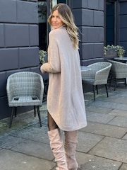 Style Cheat Cream Longer Length Hope Jumper Dress - Image 2 of 4