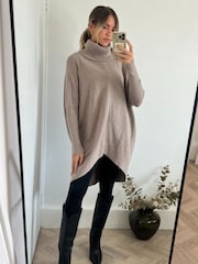 Style Cheat Cream Longer Length Hope Jumper Dress - Image 4 of 4