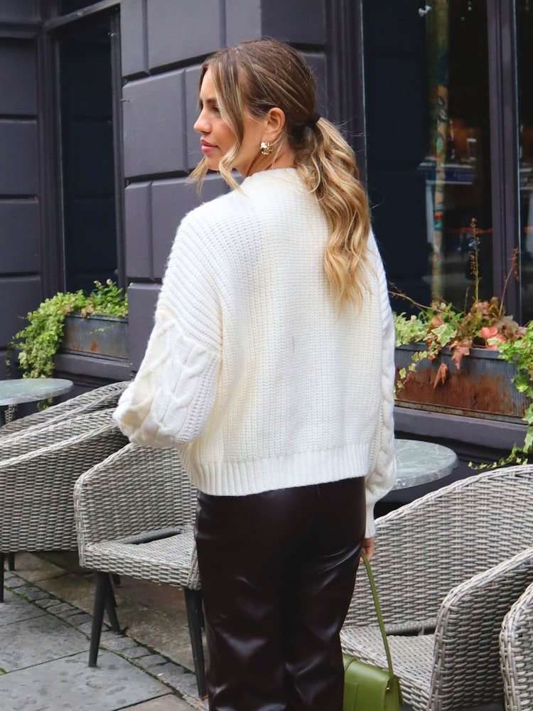 Style Cheat Cream Juniper Cable Knit  Jumper - Image 2 of 4