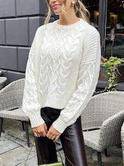 Style Cheat Cream Juniper Cable Knit  Jumper - Image 4 of 4