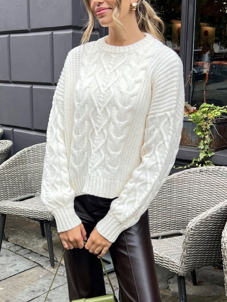 Style Cheat Cream Juniper Cable Knit  Jumper - Image 4 of 4