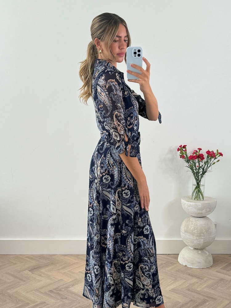 Style Cheat Blue Daphne Shirt Dress - Image 2 of 5