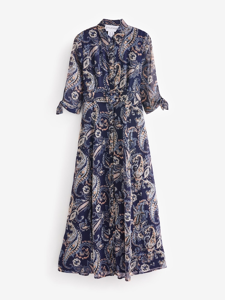 Style Cheat Blue Daphne Shirt Dress - Image 5 of 5