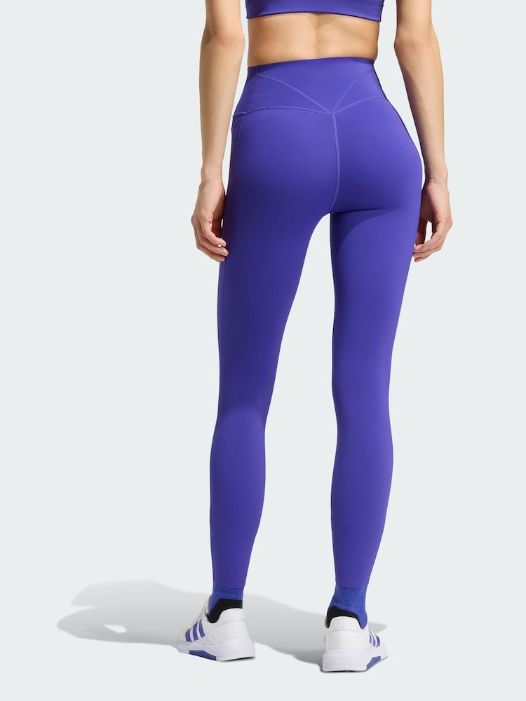 adidas Purple Optime Workout Contour Full Length Leggings - Image 2 of 6