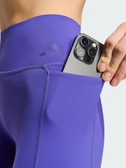 adidas Purple Optime Workout Contour Full Length Leggings - Image 4 of 6