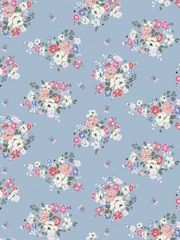 Cath Kidston Blue Clifton Floral 10M Wallpaper - Image 2 of 3