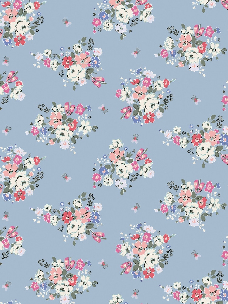 Cath Kidston Blue Clifton Floral 10M Wallpaper - Image 2 of 3