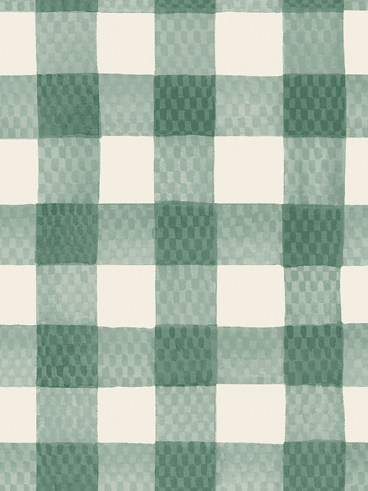 Cath Kidston Green Painted Gingham 10M Wallpaper - Image 2 of 3