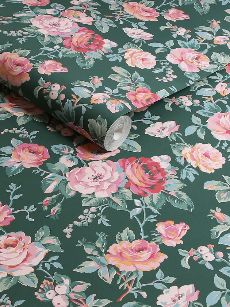 Cath Kidston Green Garden Rose 10M Wallpaper - Image 3 of 3