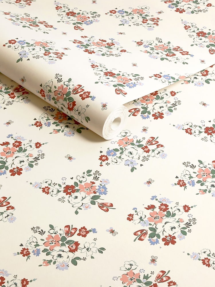 Cath Kidston Cream Clifton Floral 10M Wallpaper - Image 4 of 4