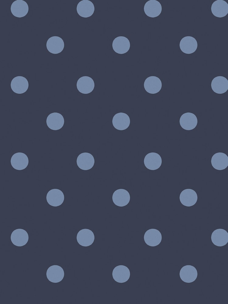 Cath Kidston Navy Button Spot 10M Wallpaper - Image 2 of 3