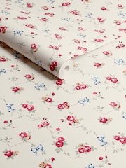 Cath Kidston Cream Rose And Bows 10M Wallpaper - Image 3 of 3