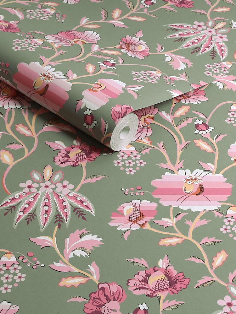 Cath Kidston Sage Friendship Garden 10M Wallpaper - Image 4 of 4