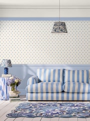 Cath Kidston Blue Button Spot 10M Wallpaper - Image 1 of 3