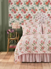 Cath Kidston Pink Blooms Archive Rose 10M Wallpaper - Image 1 of 3