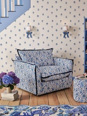 Cath Kidston Blue Kingdom Posey 10M Wallpaper - Image 1 of 3