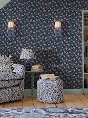 Cath Kidston Navy Rose And Bows 10M Wallpaper - Image 1 of 3