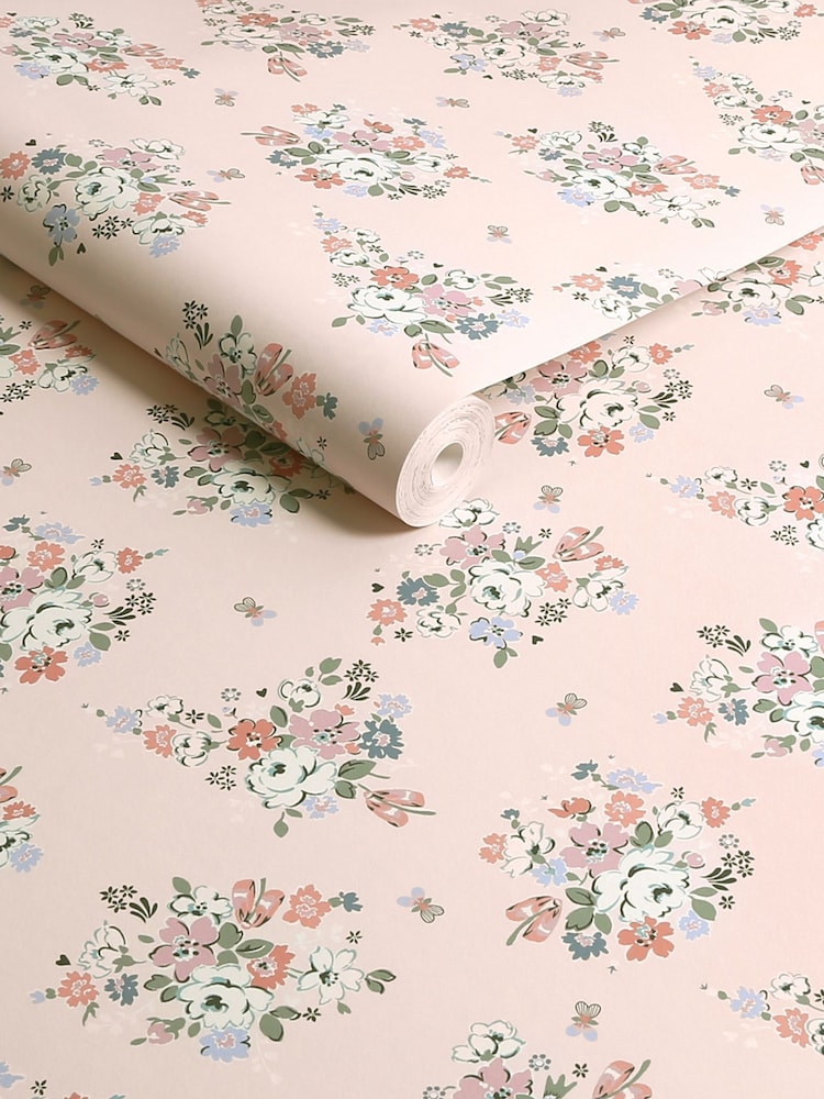 Cath Kidston Pink Clifton Floral 10M Wallpaper - Image 3 of 3