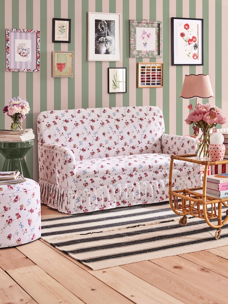 Cath Kidston Green and Pink Canopy Stripe 10M Wallpaper - Image 1 of 3 Cath Kidston Green and Pink Canopy Stripe 10M Wallpaper - Image 1 of 3