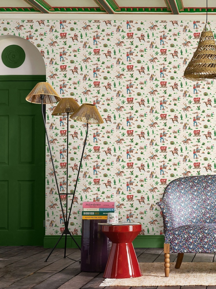 Cath Kidston Multi Cowgirls 10M Wallpaper - Image 1 of 3