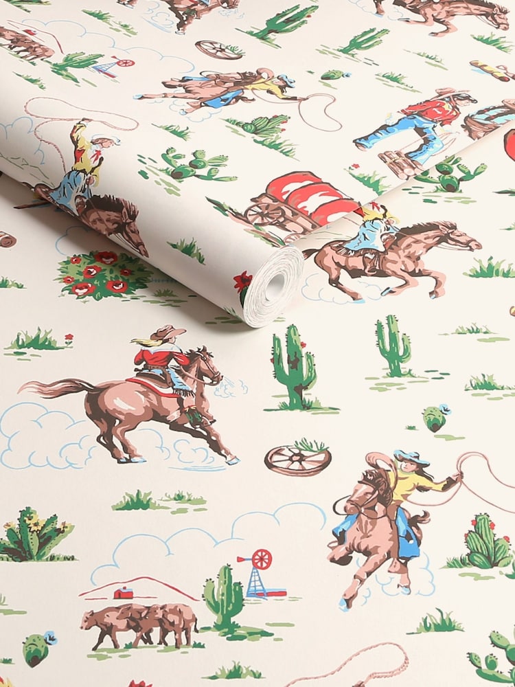 Cath Kidston Multi Cowgirls 10M Wallpaper - Image 3 of 3