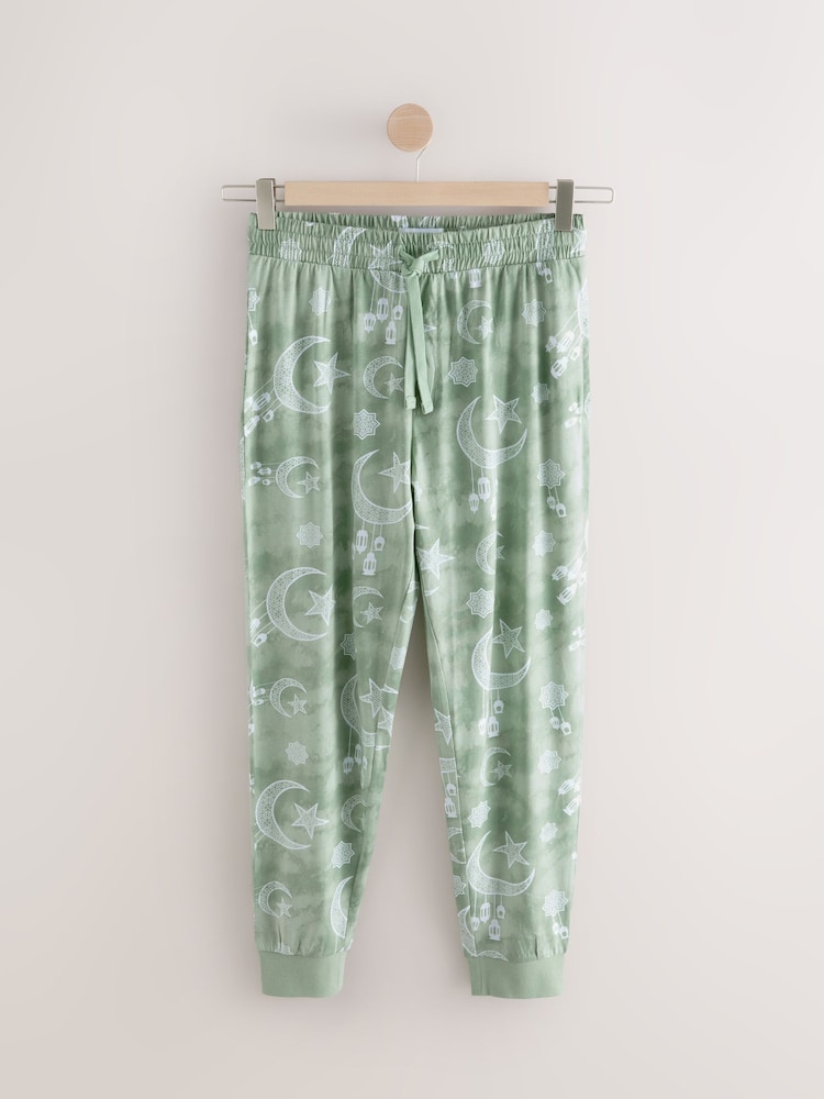 Vert - Ensemble pyjama ras du cou assorti Rains pour homme - Image 9 of 11