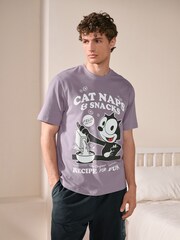 Purple Felix Jersey Short Pyjamas Set - Image 1 of 11