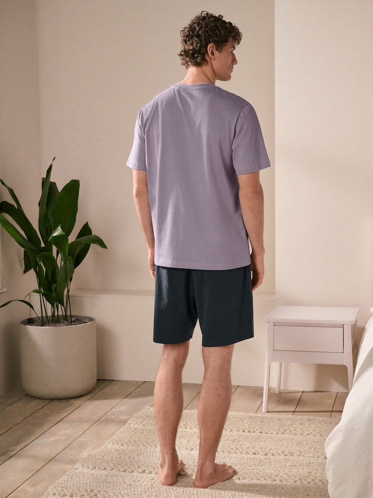 Purple Felix Jersey Short Pyjamas Set - Image 2 of 11