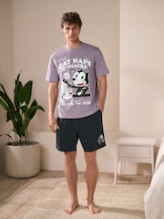 Purple Felix Jersey Short Pyjamas Set - Image 3 of 11