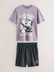 Purple Felix Jersey Short Pyjamas Set - Image 7 of 11