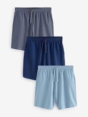 Navy Blue/Blue Lightweight 100% Cotton Shorts 3 Pack - Image 1 of 14