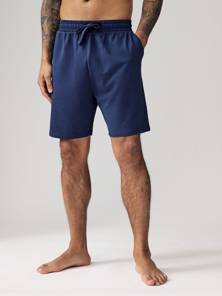 Navy Blue/Blue Lightweight 100% Cotton Shorts 3 Pack - Image 10 of 14