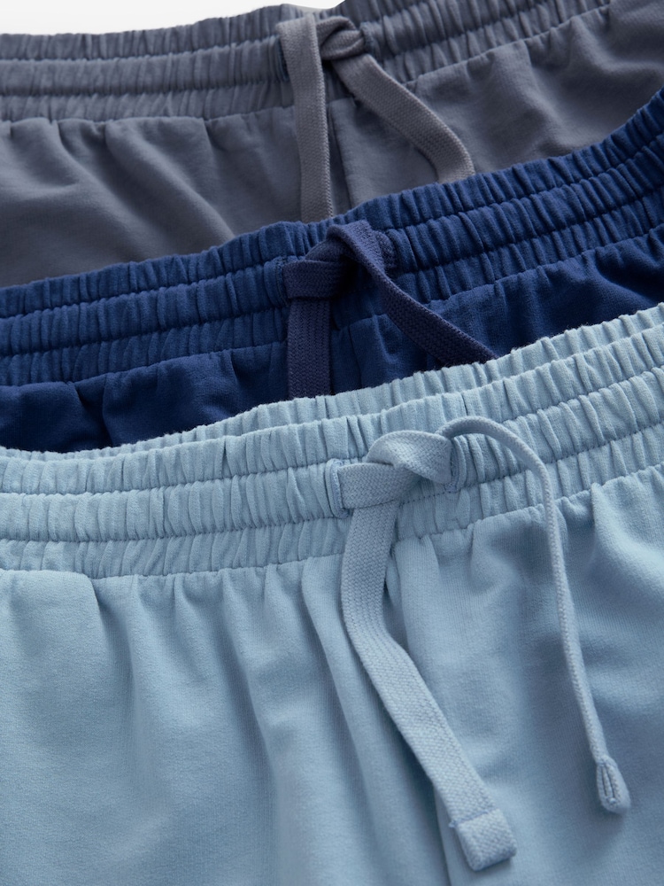 Navy Blue/Blue Lightweight 100% Cotton Shorts 3 Pack - Image 12 of 14