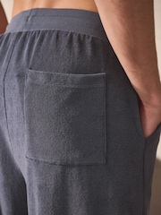 Dusky Blue Towelling Open Hem Joggers - Image 5 of 9