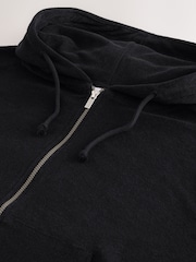 Schwarz - Frottee-Hoodie mit Reissverschluss - Bild 8 von 8