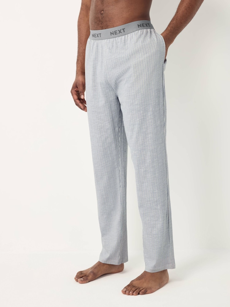 Navy Blue/Grey Jersey Stripe Pyjamas Bottoms 2 Pack - Image 2 of 12
