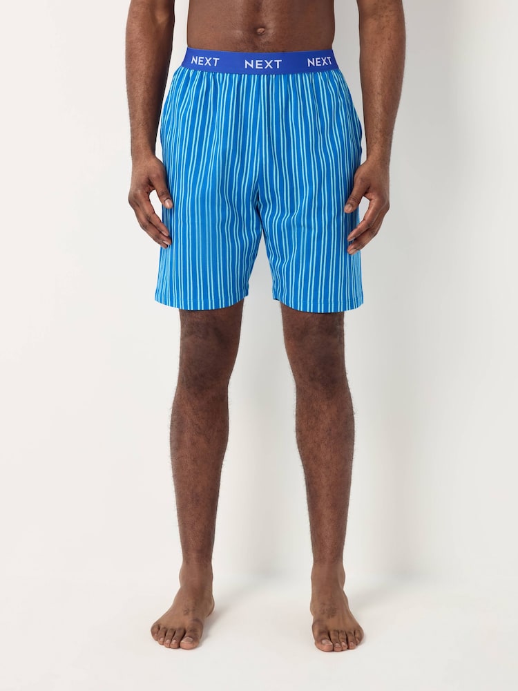 Blue/Green Jersey Stripe Pyjamas Shorts 2 Pack - Image 2 of 13