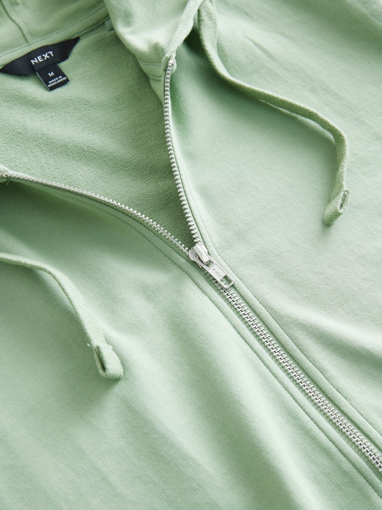 vert - Sweat zippé léger 100% coton à capuche - Image 6 of 8