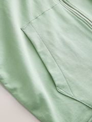 Verde salvia - Sudadera ligera de algodón 100 % con cremallera y capucha - Imagen 7 de 8