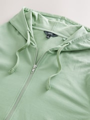 Verde salvia - Sudadera ligera de algodón 100 % con cremallera y capucha - Imagen 8 de 8