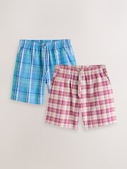 Azul/cuadros rojo - Woven Pyjamas Bottoms 2 Pack - Imagen 1 de 10