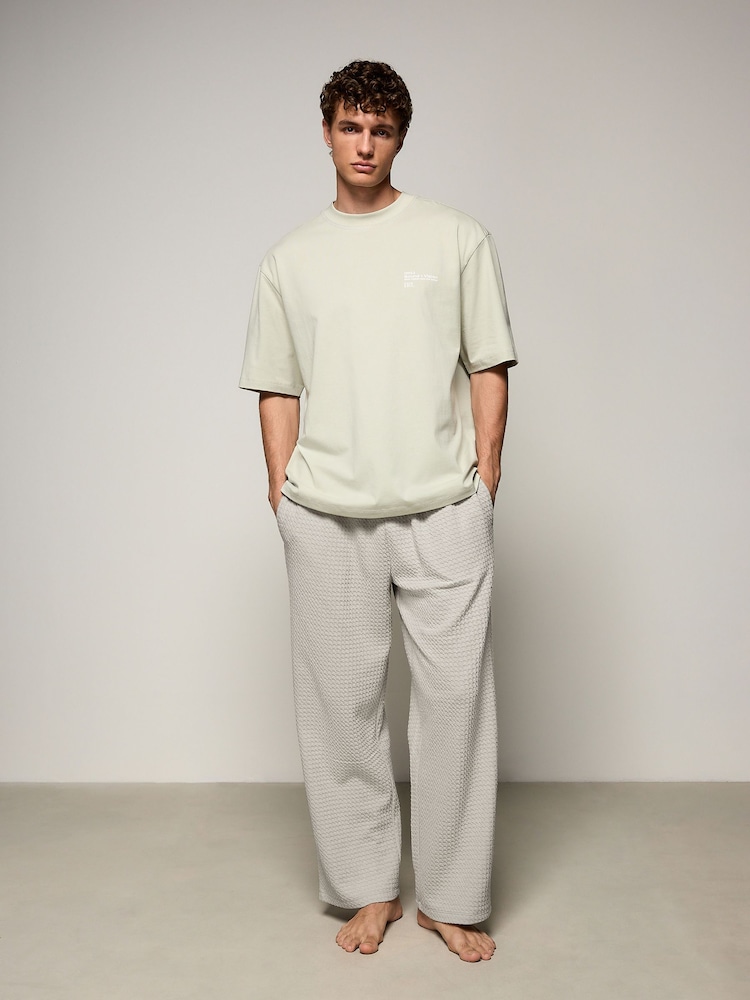 Sage Green EDIT Waffle Short Sleeve Pyjamas Set - Image 1 of 10 Sage Green EDIT Waffle Short Sleeve Pyjamas Set - Image 1 of 10