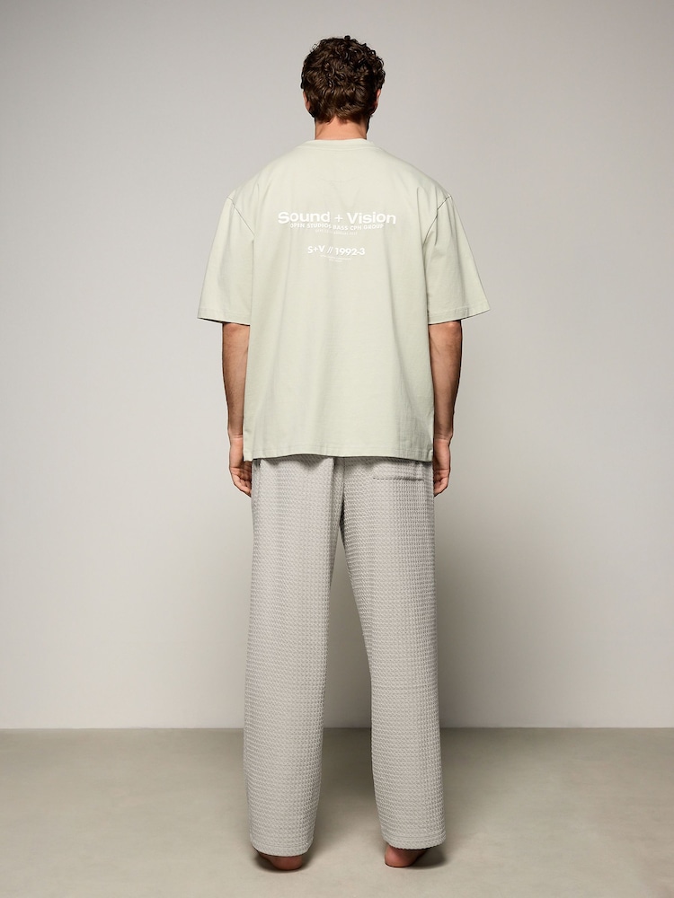 Sage Green EDIT Waffle Short Sleeve Pyjamas Set - Image 2 of 10 Sage Green EDIT Waffle Short Sleeve Pyjamas Set - Image 2 of 10