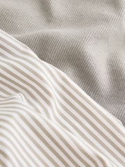 Neutral Stone Stripe - Woven Pyjamas Short Set - صورة 11 من 12