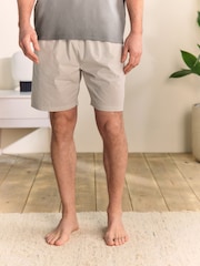 Neutral Stone Stripe - Woven Pyjamas Short Set - صورة 7 من 12