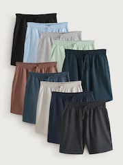 Black/Green/Blue/Multi Lightweight Joggers Shorts 10 Pack - Image 1 of 27