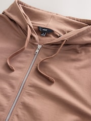 Rust Brown 100% Cotton Lightweight Zip Up Hoodie - Image 7 of 8