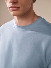 Light Blue 100% Cotton Lightweight Crew Neck Sweatshirt - Image 4 of 7